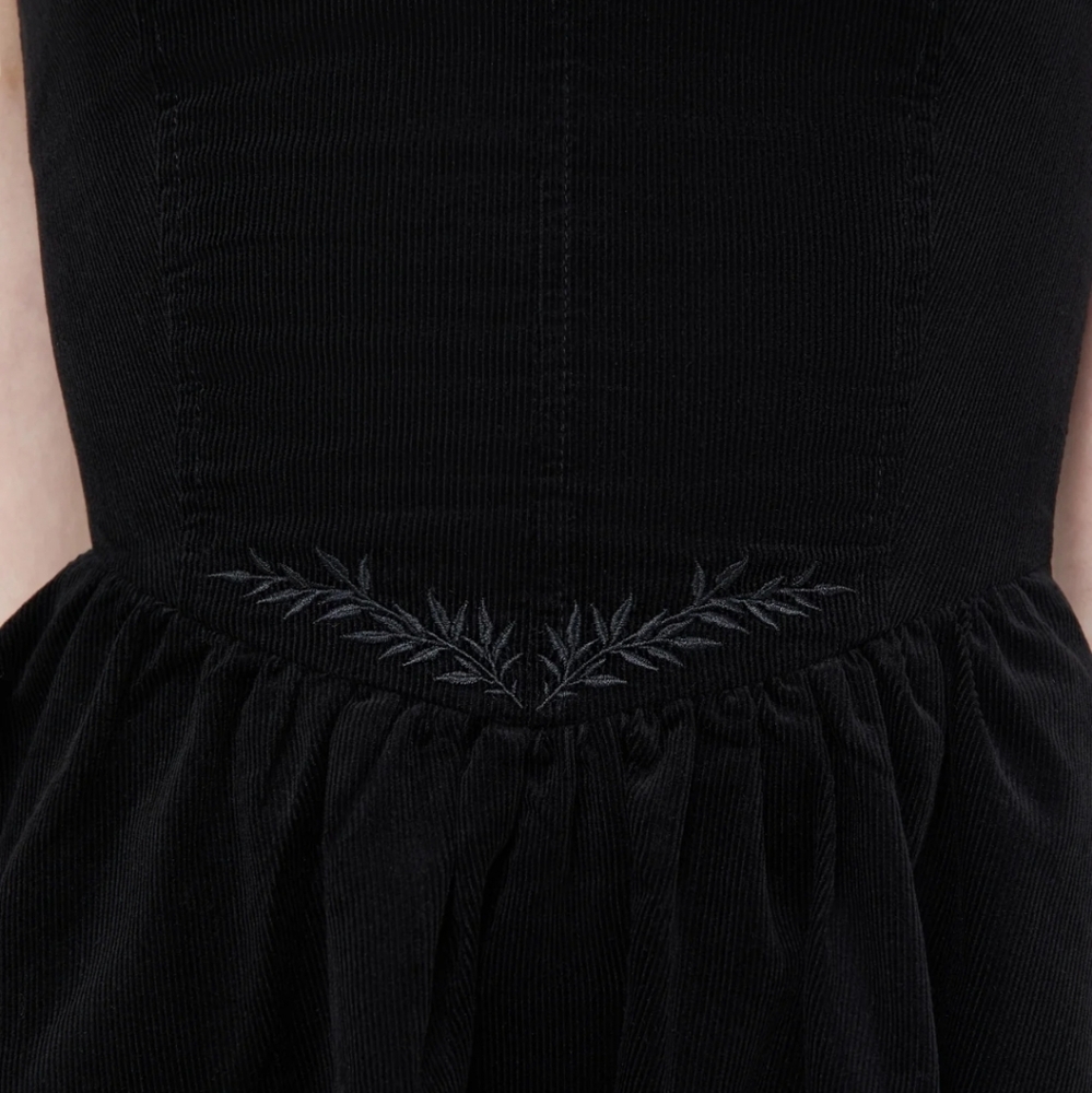 Killstar Black Velvet Mini Dress with Sheer Mesh Yoke - Picture 2 of 8